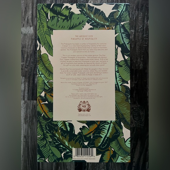Absolut Elyx Copper Pineapple Drinking Vessel Cup in Gift Box - SOLD OUT ONLINE! - Picture 7 of 15